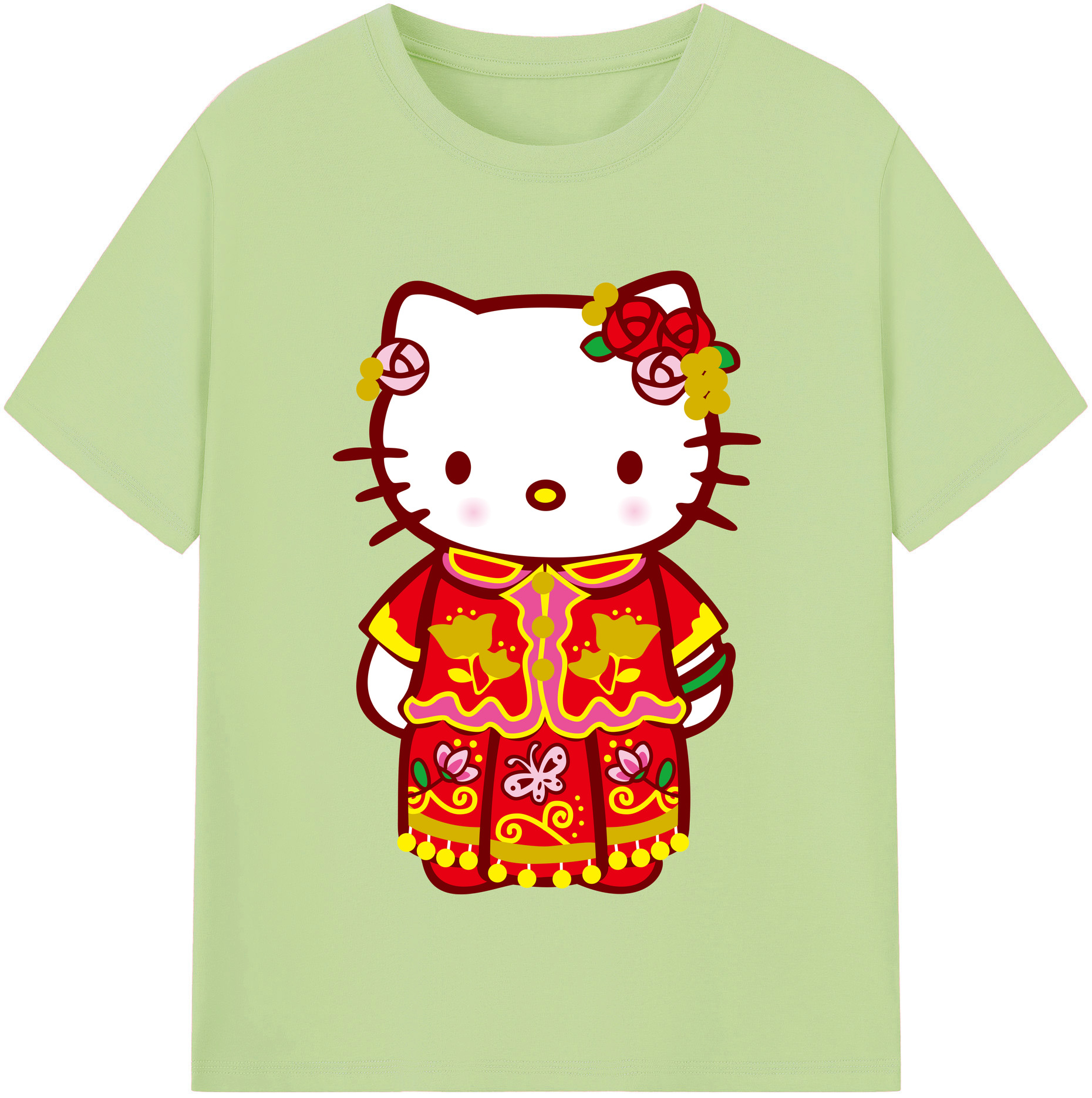 （画像用） Hello Kitty ハローキティ 綿100％半袖Tシャツ（フロントプリント）